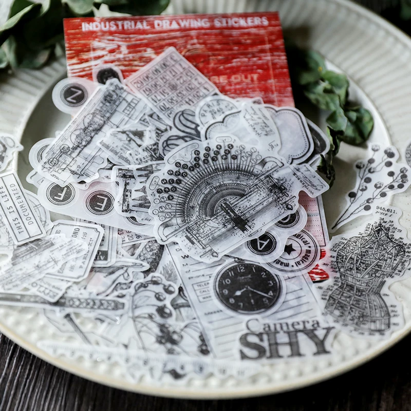 88 шт винтажный механический рисунок веллум наклейки для скрапбукинга Happy planner/изготовление открыток/Журнал проекта