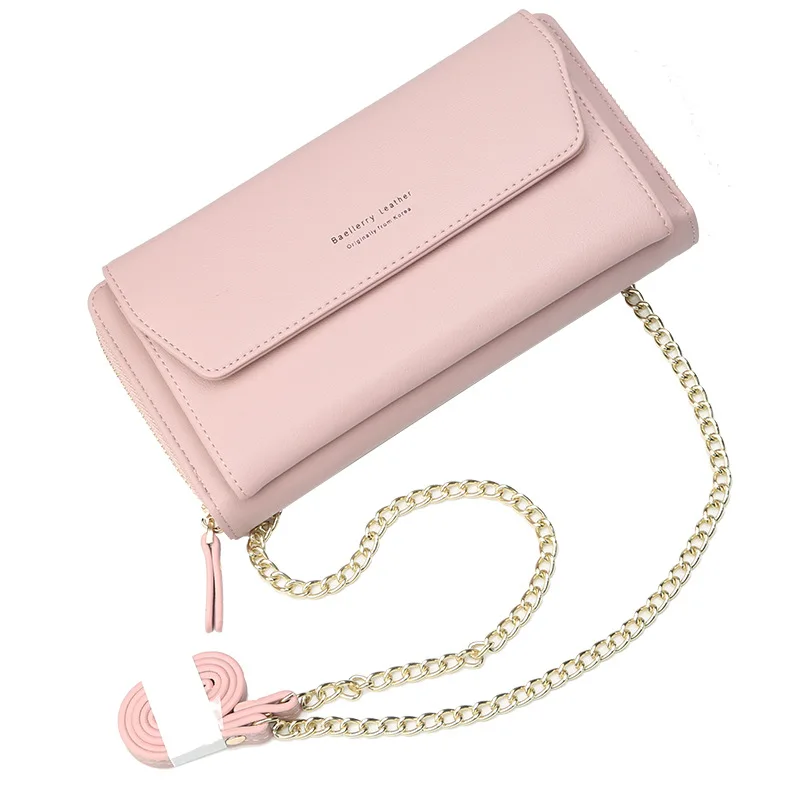 

Baellerry Brand Clutch Wallet Women Long Pu Leather Chains Purse Bag with Cellphone Pocket Big Capacity Organizer Wallets Female