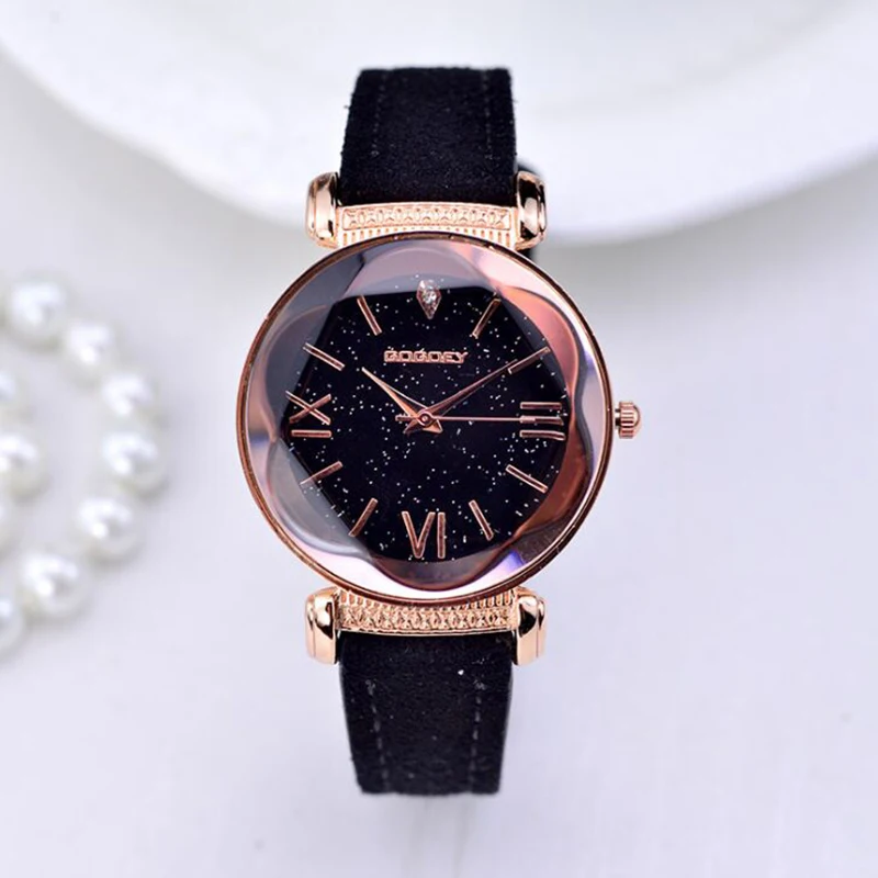 

New Fashion luxury Brand Rose Gold Leather Watches Women ladies casual dress quartz wristwatch Reloj Mujer Relogio Feminino
