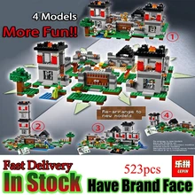 LEPIN Minecraft 523pcs Fortress village My world 4 Models Building Blocks Bricks Toys For Children Gift
