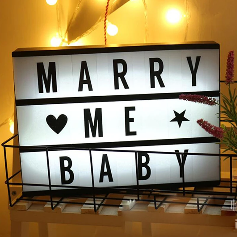 A4 Letter LED Light Box Night Lamp DIY Cinemabox Panel Advertising Light Letter Card Usb Art Desk Lights Gifts Christmas Lights (5)