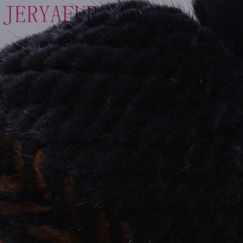 Женская шапка из меха норки JERYAFUR зимняя Лыжная Шапка Кепка с внутренней