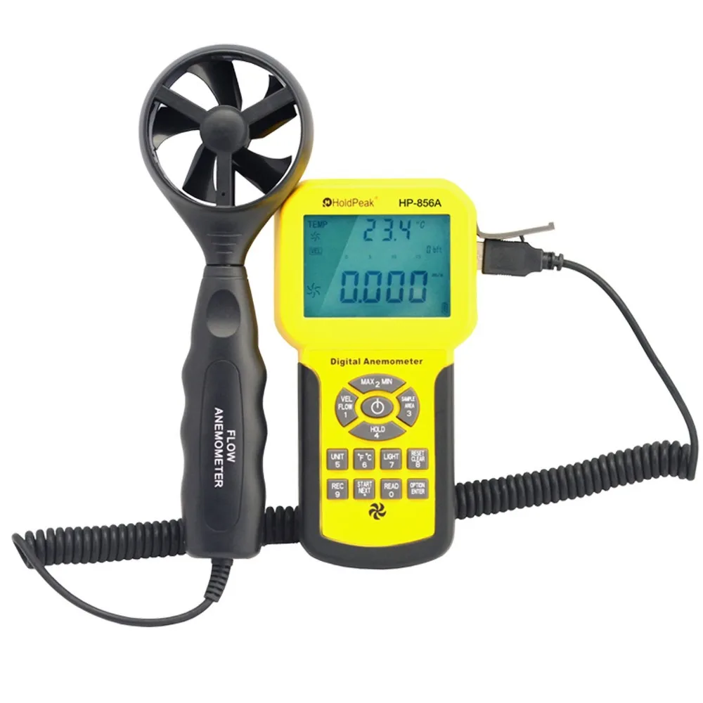 HP 856A Digital Wind Speed Air Volume Meter Anemometer USB/Handheld