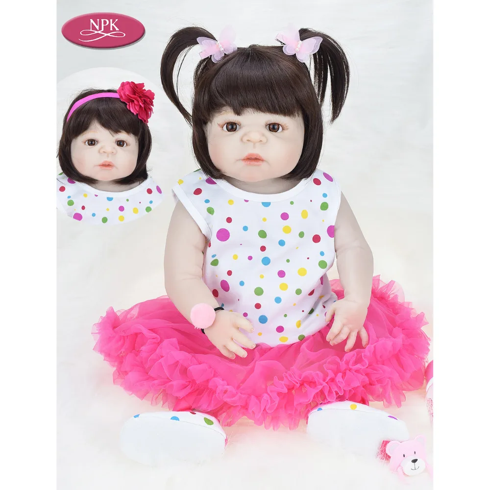 

NPK 57CM Full Body Vinyl Silicone Reborn Baby Doll Girl Toys Almost Real Lifelike Newbron Baby Dolls Reborn Menina Bebe Bonecas