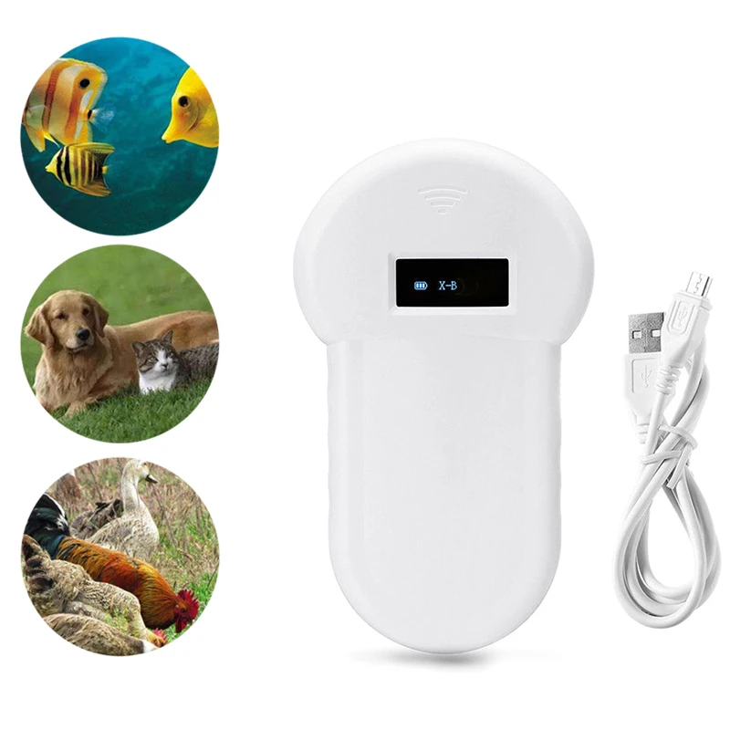 RFID ISO FDX-B Pet Chip Reader Microchip OLED Display Low Frequency Handheld Animal Microchip Scanner