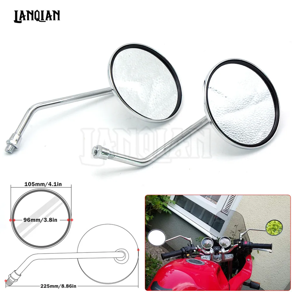 

Universal Motorcycle Chrome Round Rearview Mirror Side Mirror For Yamaha YBR 125 YZF R1 R3 R6 R125 R25 TTR RSZ CBR600 YZF600