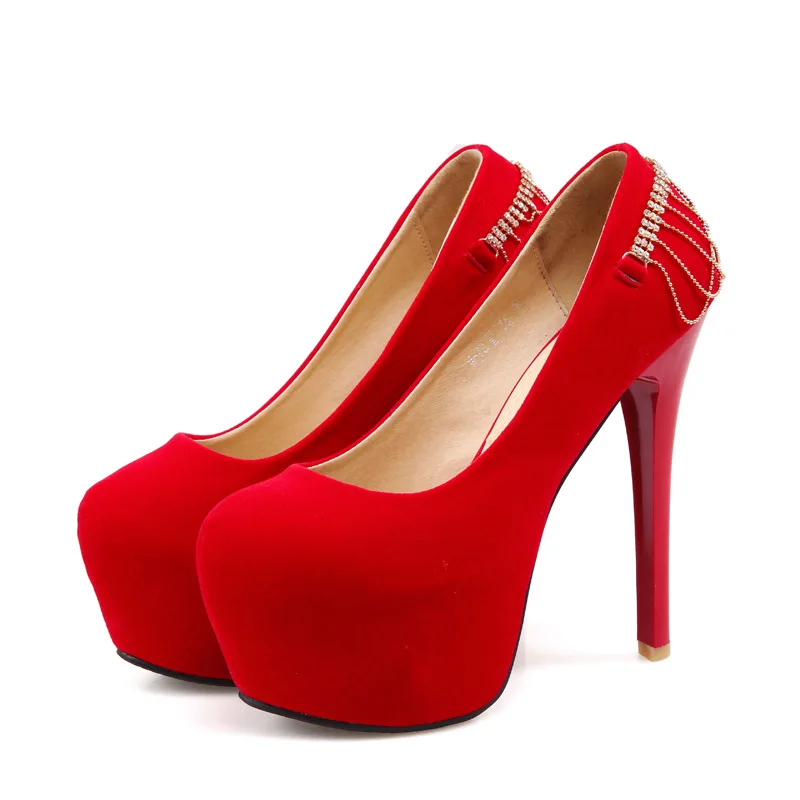 Sexy Red High Heel Pumps Shoes Crystal Charm With Women Sexy Red High Heel Pumps Shoes Crystal Charm With Women