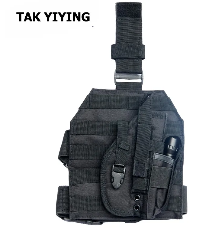 TAK YIYING тактический охотничий пистолет Molle Drop Leg наклейки дизайн нейлоновая Платформа Панель w/кобура для пистолета чехол - Цвет: Black