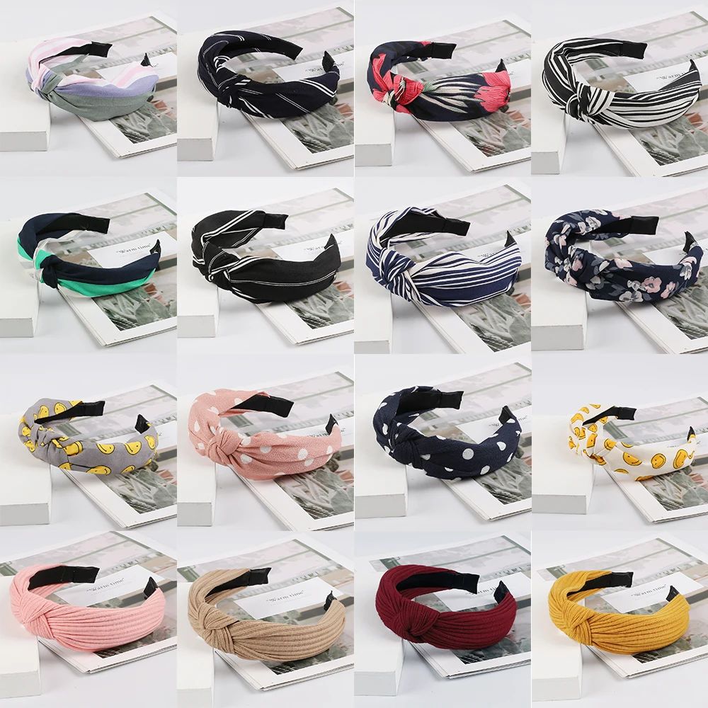 

Chic Top Knot Turban Headband Elastic Hairband Hair Accessories for Girls No Slip Stay on Knotted Head band Hair Band for Women