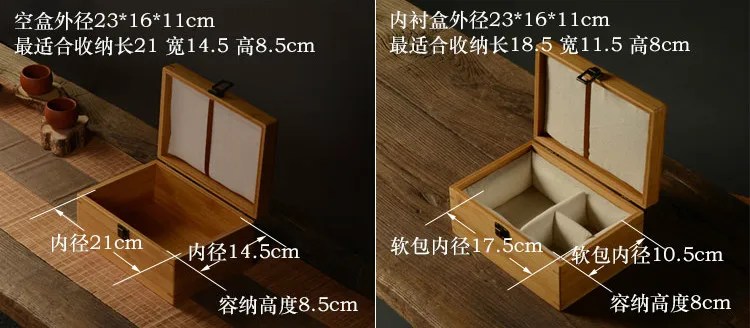 buckle bamboo gift box movable cosmetic organizer storage makeup organizer Traditional Chinese Jewelry Box