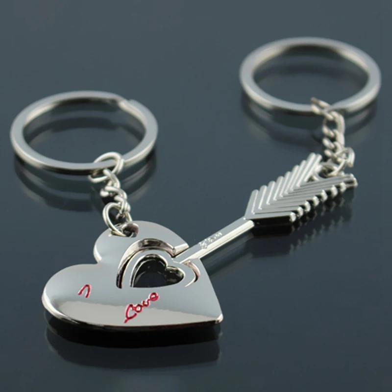 

Novelty arrow Chaveiro Couple Keychain Lovers Heart Key Chain Ring Llaveros Casual Trinket Jewelry Valentine's Day Wedding Gift