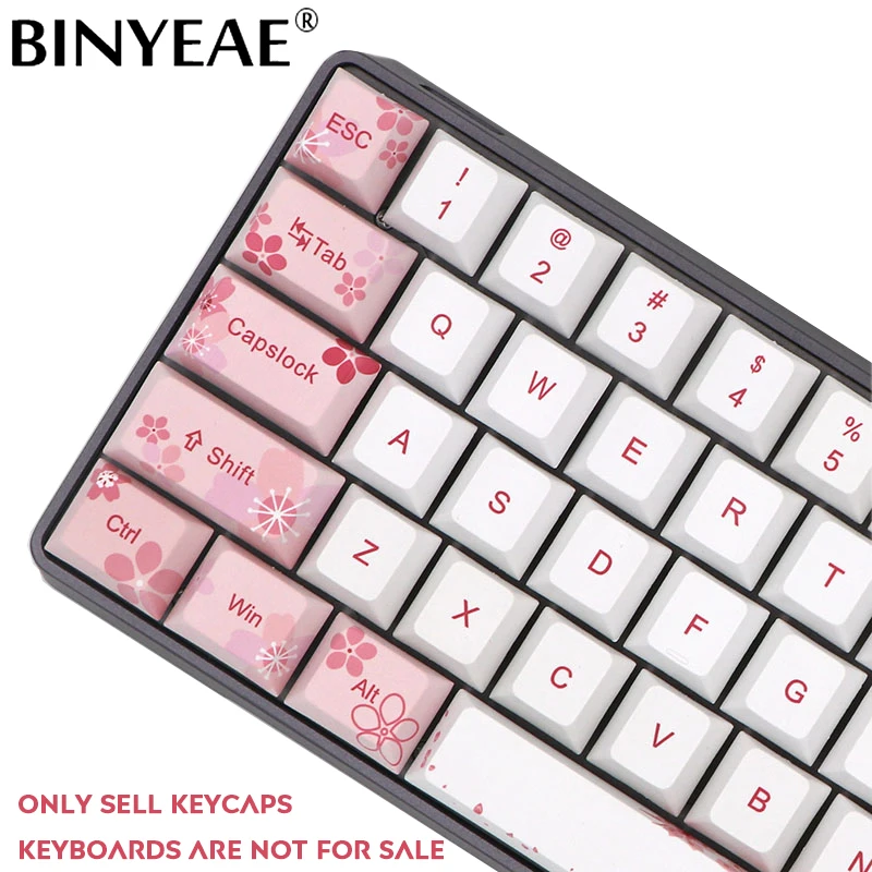 

129 Key Cherry Blossom Original Height Hot Dye-Subbed Mechanical Keyboard Keycap PBT Keyboard Custom Keycaps