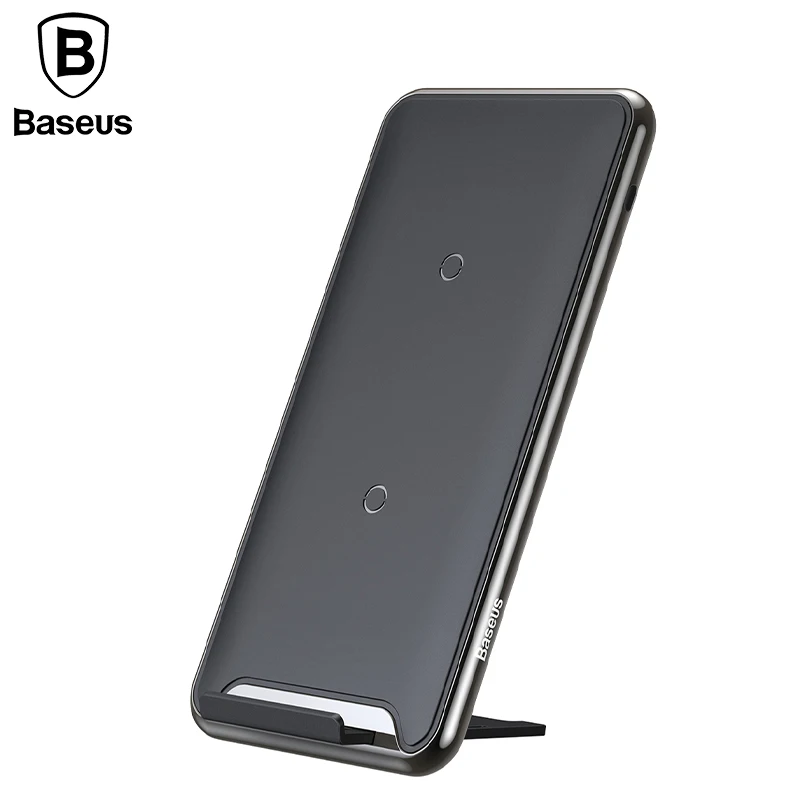 Baseus 10 W 3 لفائف اللاسلكية شاحن آيفون X 8 سامسونج S9 ممن لهم تشى لوحة شحن لاسلكي للهاتف المحمول شاحن مع حامل
