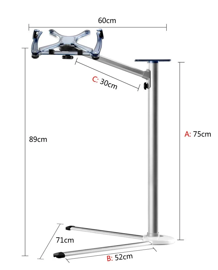До-7, 360 градусов, полная вращение, регулируемая высота, напольная подставка для ноутбука с поддоном для мыши, алюминиевый сплав, эргономичный Настольный держатель для ноутбука