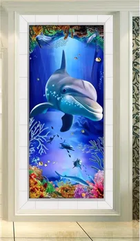 

custom 3d photo wallpaper marine world dolphin photo picture living room porch background wall non-woven wallpaper for wall 3d