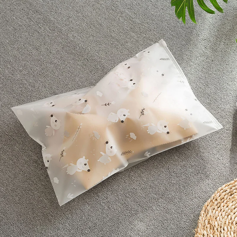 5 Pcs/Lot Travel Sealed Bag Clothing Classify Travel Bag Clear Bag PE Zipper Frosted Bag