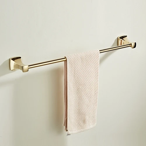 Золотая Роскошная Полка для полотенец для ванной комнаты, держатель для туалетной бумаги, крючок для халата, держатель для полотенец, держатель для полотенец, корзина для мыла ELG8530 - Цвет: Single towel bar
