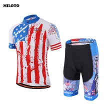 Miloto США мужские Ropa Ciclismo Спорт Велоспорт Джерси топ, футболка Велосипедный Спорт Одежда Костюмы короткий рукав нагрудник Шорты для женщин Наборы для ухода за кожей S-4XL