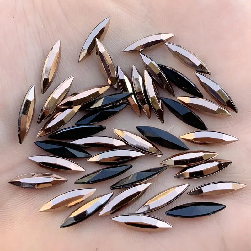 DIY 750pcs/lot Crystal AB Resin Rhinestone Cabochon Acryl Stone Wedding Decoration Crafts 4*15mm -E8910*5 | Дом и сад