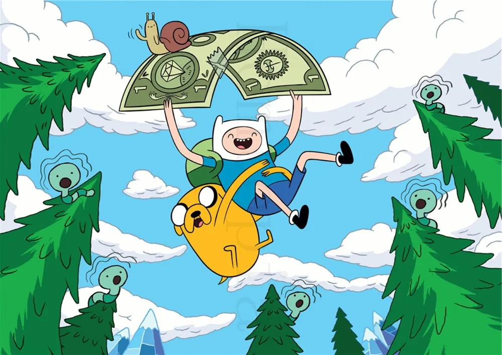 Adventure Time постеры, Мультяшные настенные наклейки, белая бумага с покрытием, принты для украшения дома, гостиной, спальни, бара, домашнего искусства, бренд - Цвет: Коричневый