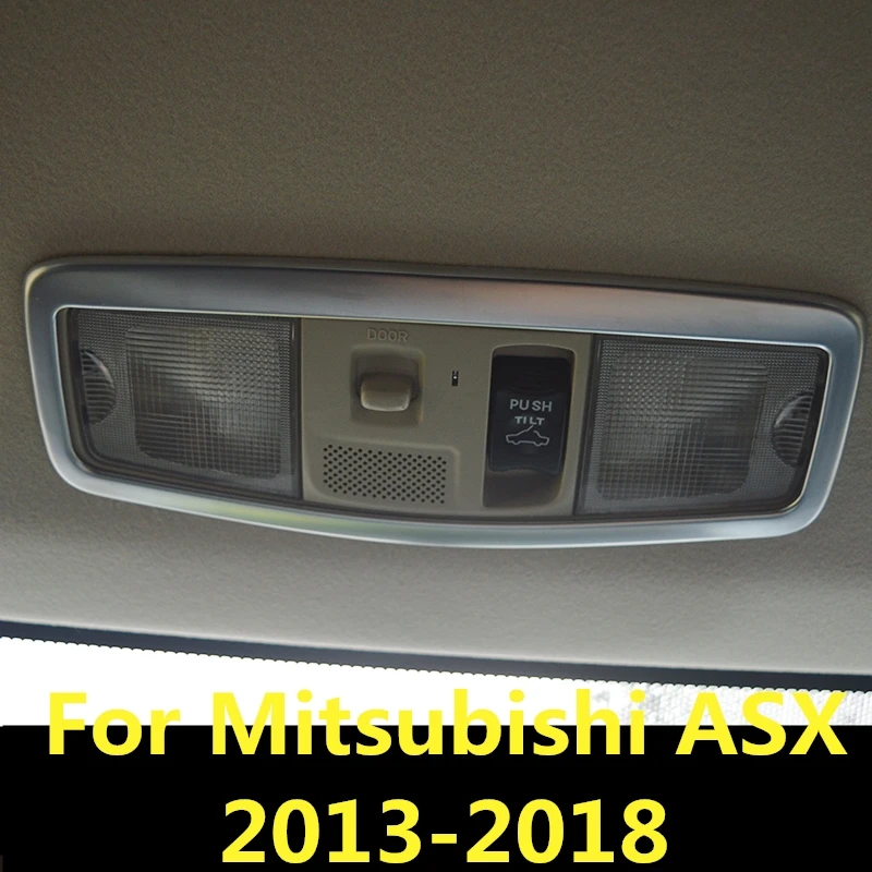 Для Mitsubishi ASX 2013- АБС хромированная Защитная панель для крыши Купол Чтение светильник абажур для лампы с металлическим каркаксом заднего хода лампа для чтения, рамка аксессуары