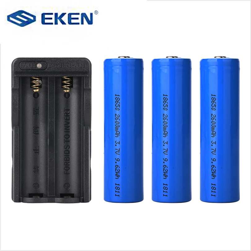 

Original EKEN 18650 battery 3PCS 2600mAh and battery charger