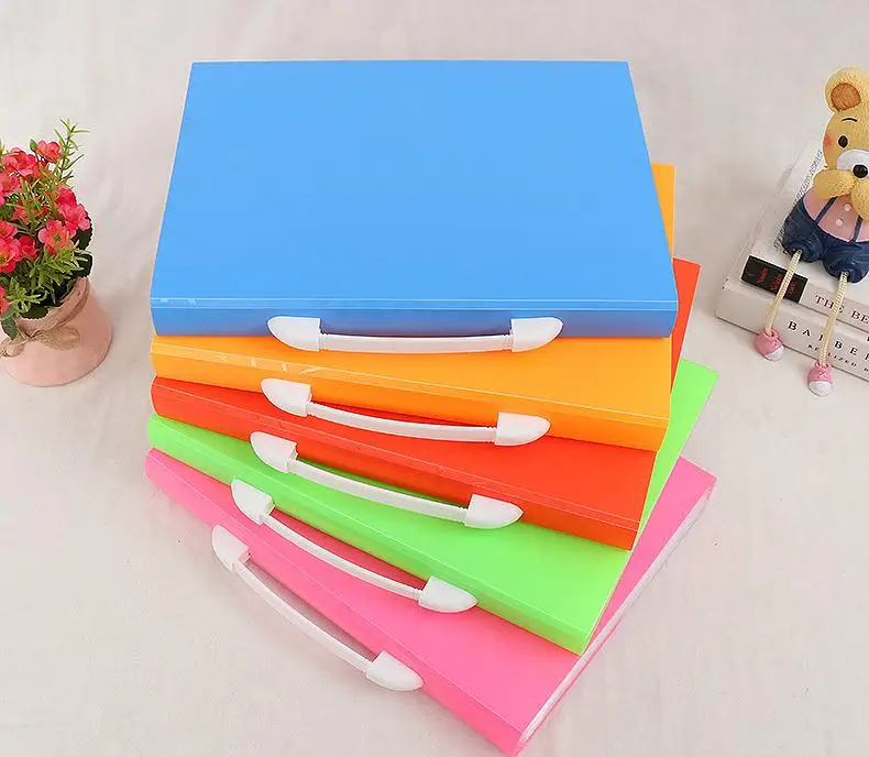 

Hot colored Pockets Expanding Files Folder A4 Expandable File organize Portable Accordion File Folder Office Document BagSN1044