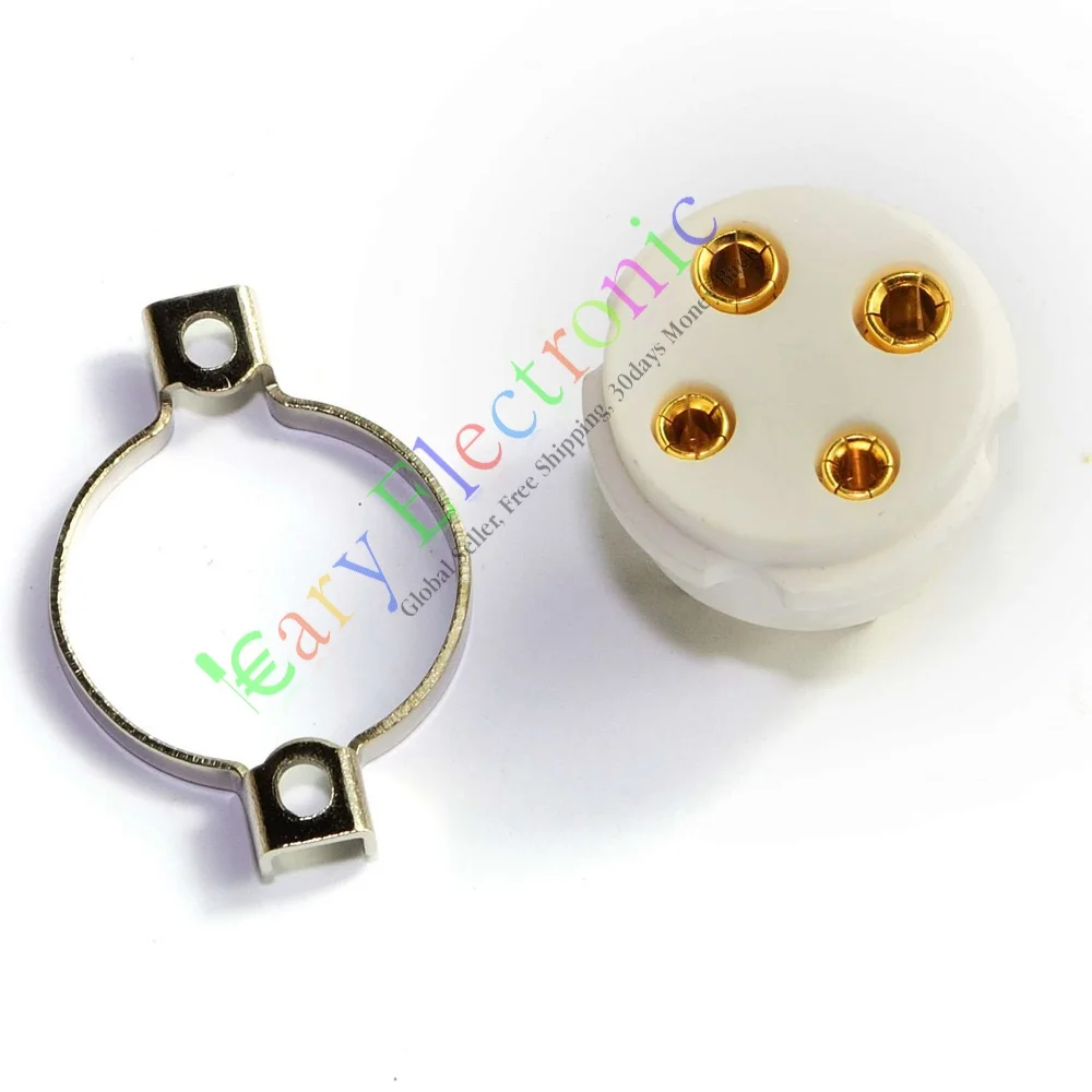 

Wholesale and retail 10pc 4pin Gold Ceramic vacuum Tube Valve Socket For 300B 2A3 801 274A audio amps free shipping