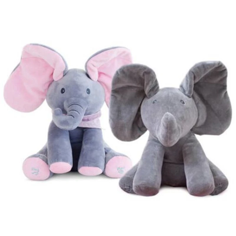 Cadeau D Anniversaire Pour Enfants Peek A Boo Electronique Elephant En Peluche Jouet Chiot Chien Jouer A Cache Cache Bebe Enfants Doux Poupee Aliexpress