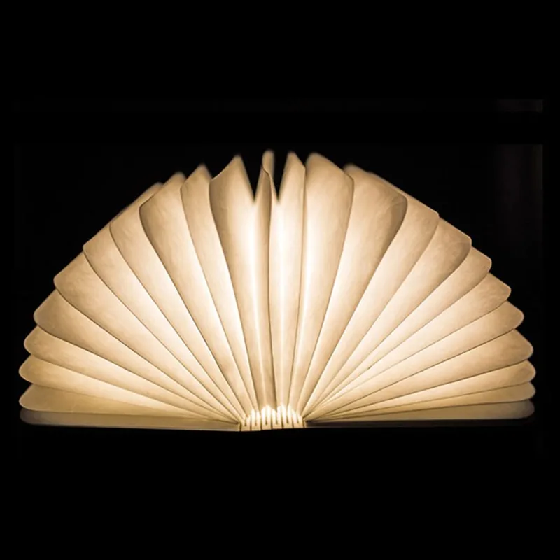 

2 Colors Folding Book LED Nightlight LED Table Lamp Novelty Decorative USB Rechargeable Room Light Page Turning Switch