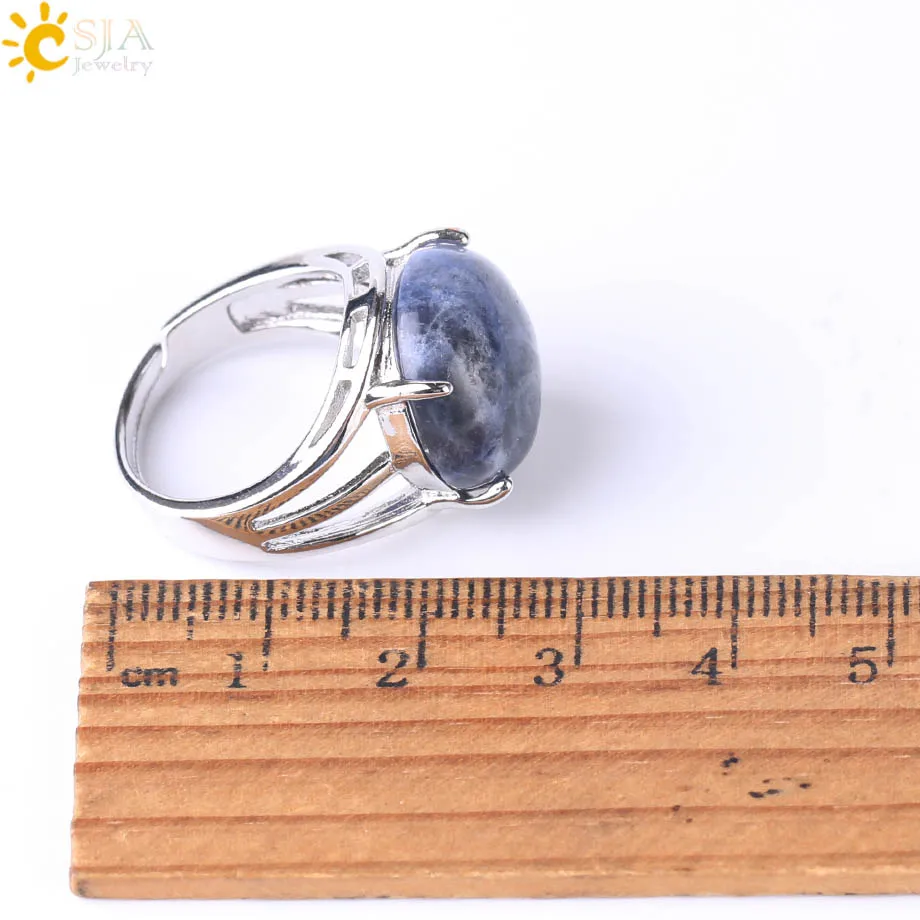 CSJA уникальное кольцо для женщин, натуральный камень, круглые бусины, повседневные кольца на палец, Фиолетовый Кристалл, кварц, серебряный цвет, вечерние ювелирные изделия F476