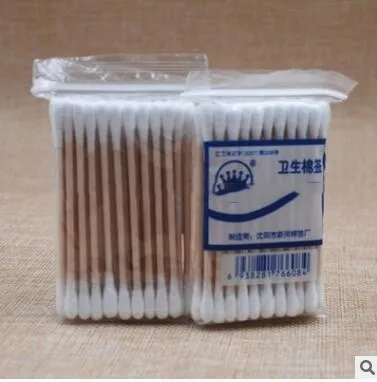 500 шт. = 10 Сумки Cotonete stick очистки ватным тампоном Котон tige портативный двуглавый