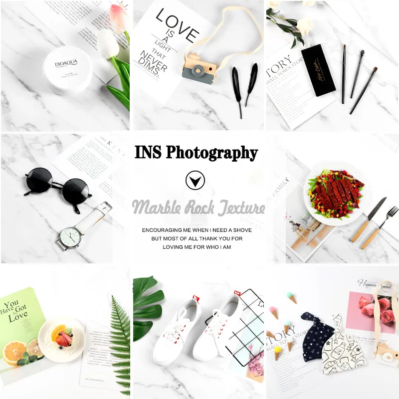 

INS Photography Shoot Background Board Marble Rock Texture Backdrop Paper & Muslin Gauze for Food Photo Making Scene Accessories