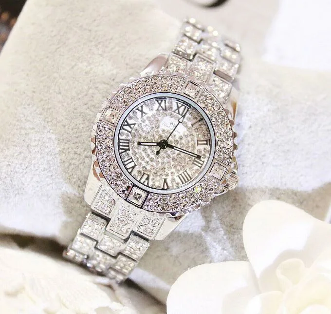 

Free Shipping High Quality Famous brand Luxury Women Watch Lady Dress Watch Rhinestone Full Crystal Bangle Bracelet bead charm