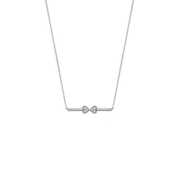 

New Fashion Double Heart Docking Ladies Pendant Necklace 925 Sterling Silver Jewerlry Gift