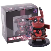 Capitão América Deadpool Pikachu Mini PVC Figura Collectible Modelo Toy Small Size 10 cm