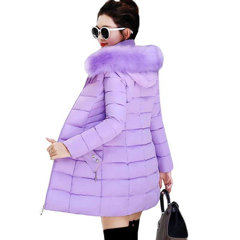 Billige Frauen Winter Jacken Mäntel 2019 Neue Unten baumwolle Mit Kapuze Parkas Feminina Warme Outwear Faux Pelz Kragen Plus Größe 3XL Lange mäntel
