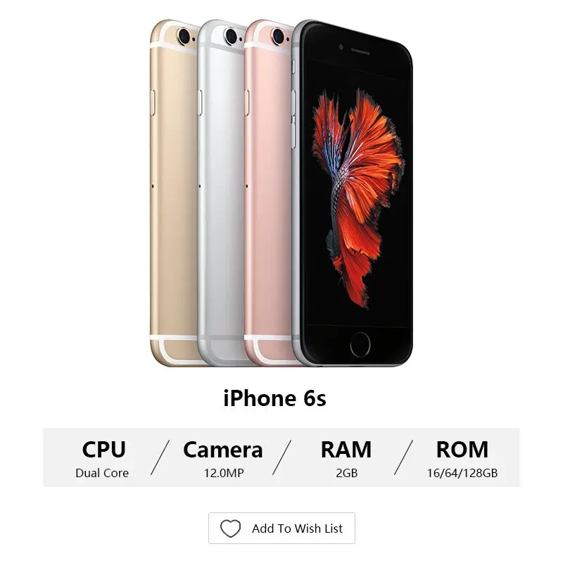 Разблокированный оригинальный Apple iphone 6s двухъядерный 12 МП камера ips LTE 2 Гб ОЗУ
