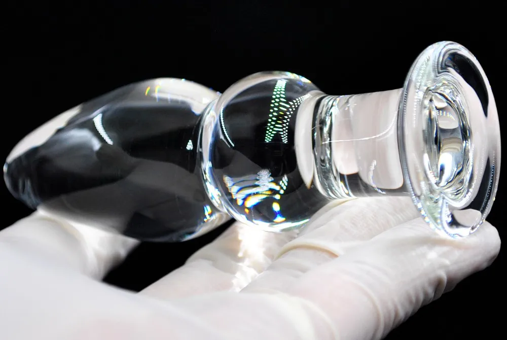 32mm Pyrex glass butt plug anal dildo crystal beads ball fake penis female masturbation male adult sex toys for women men gay 8