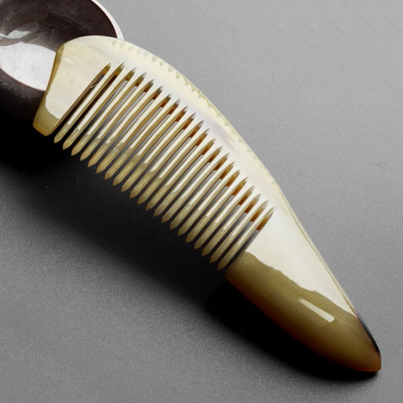 Natural Ox Horn Comb Anti Static Health Care Massager Brush Massage Combs Hairdressing For Hairbrush Elder Gift Hot Sale Sale