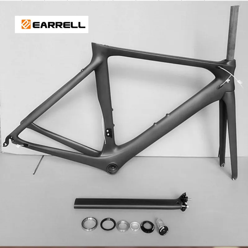 

2019 NEW style EARRELL carbon road bicycle frame Di2 Mechanical UD Black size 50/53/56 brompton bike frame Accesorios carbon