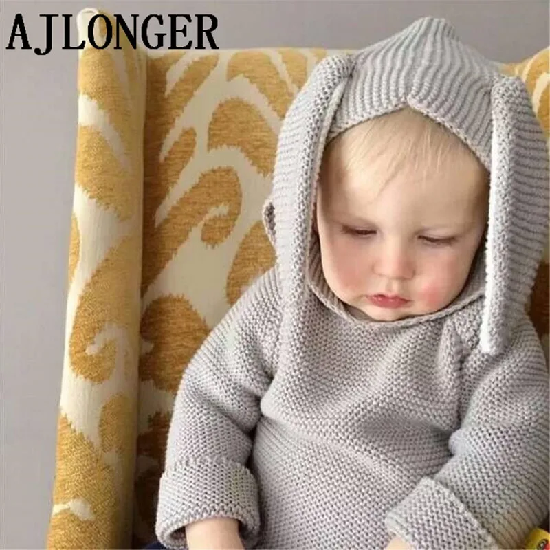 Pulôver de Algodão Camisola de Malha para 1-5y Outono Inverno Novo Bebê Meninos Menina Blusas Coelho Crianças Meninas Camisola