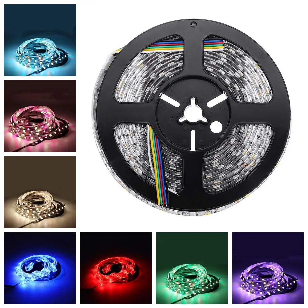 Водонепроницаемая светодиодная лента SMD 5050 RGB 5 м 300 светодиодов постоянный ток 12 В