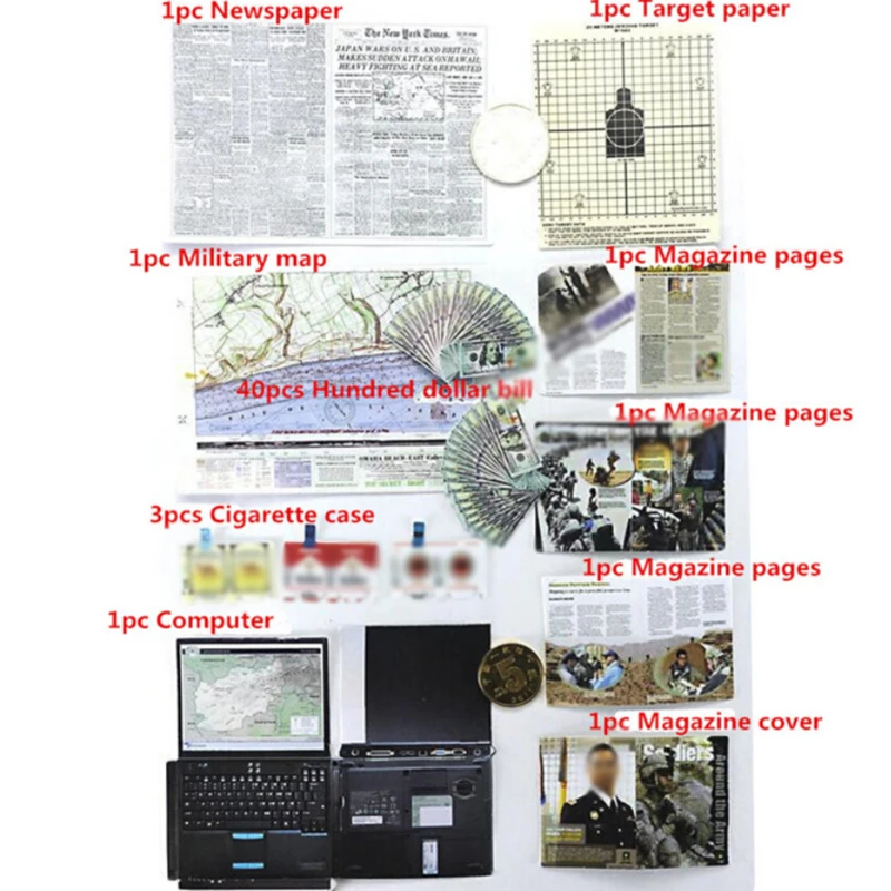 

For 12 Action Model Figure Newspaper 1:6 Scale Laptop Cigarette Box 2018 Brand New Hot Selling Accessory