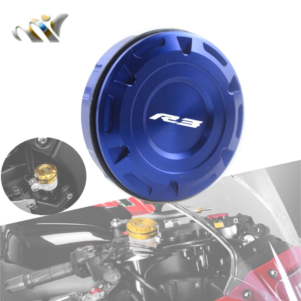 LogoR3 Blue/Red/Black Motorcycle CNC Aluminum Rear Brake Fluid