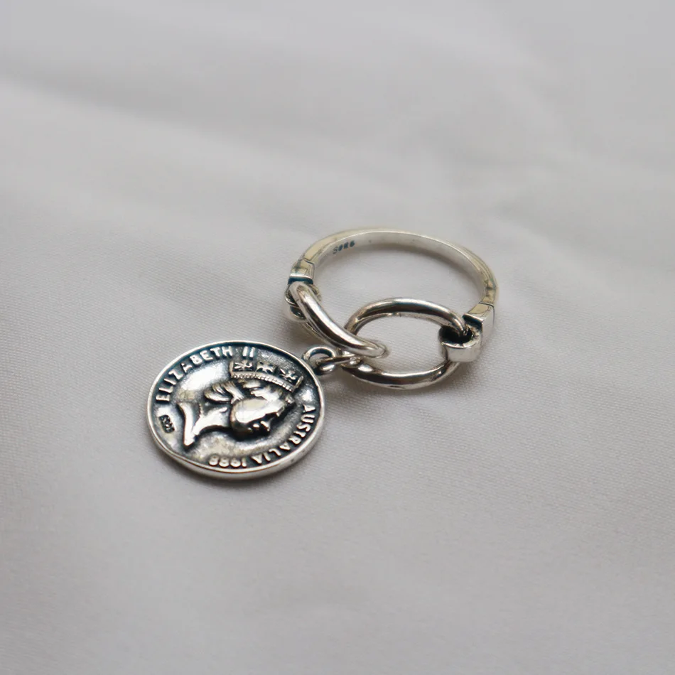 New 925 Sterling Silver Vintage Queen Portrait Coin Rings For Women Knuckle Rings Fashion Silver 925 Jewelry Bijoux Femme 2019 (8)