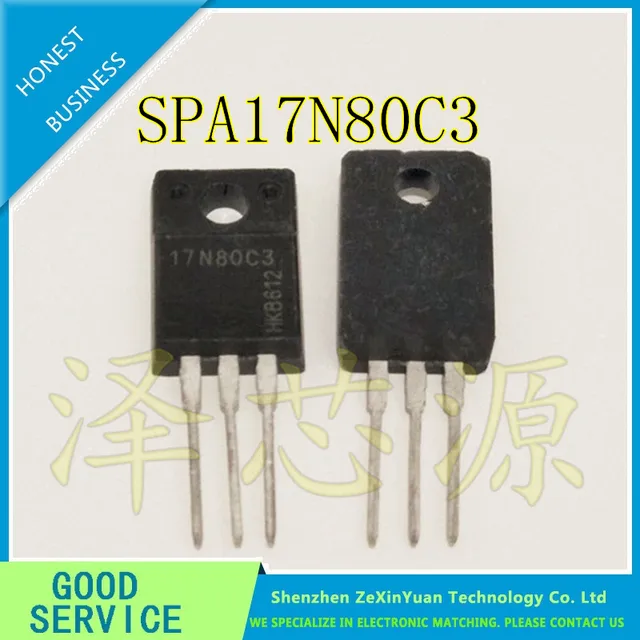 10PCS/LOT SPA17N80C3 17N80C3 17A/800V TO 220F MOS field effect ...