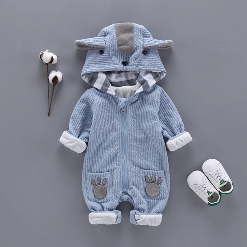 Comprar Newbrown Otoño e Invierno recién nacido bebé ropa de bebé Jumper niños mameluco con capucha mono trajes bebé Bebe Menino Macacao