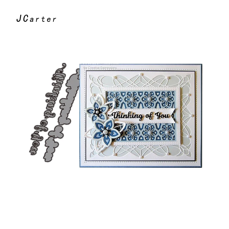 

JC Metal Cutting Dies Scrapbooking Thinking of you Words Letters Die Cut Card Make Stencil Craft Folder Paper Album Alinacrafts