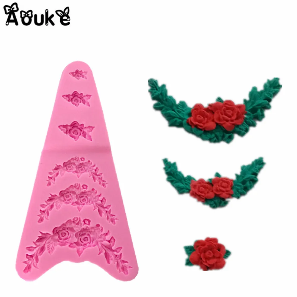 

European Flower Lace Rose Cake Decoration Silicone Mold Chocolate Fondant Molds Embossed Pudding Mould Kitchen Baking Tools G028